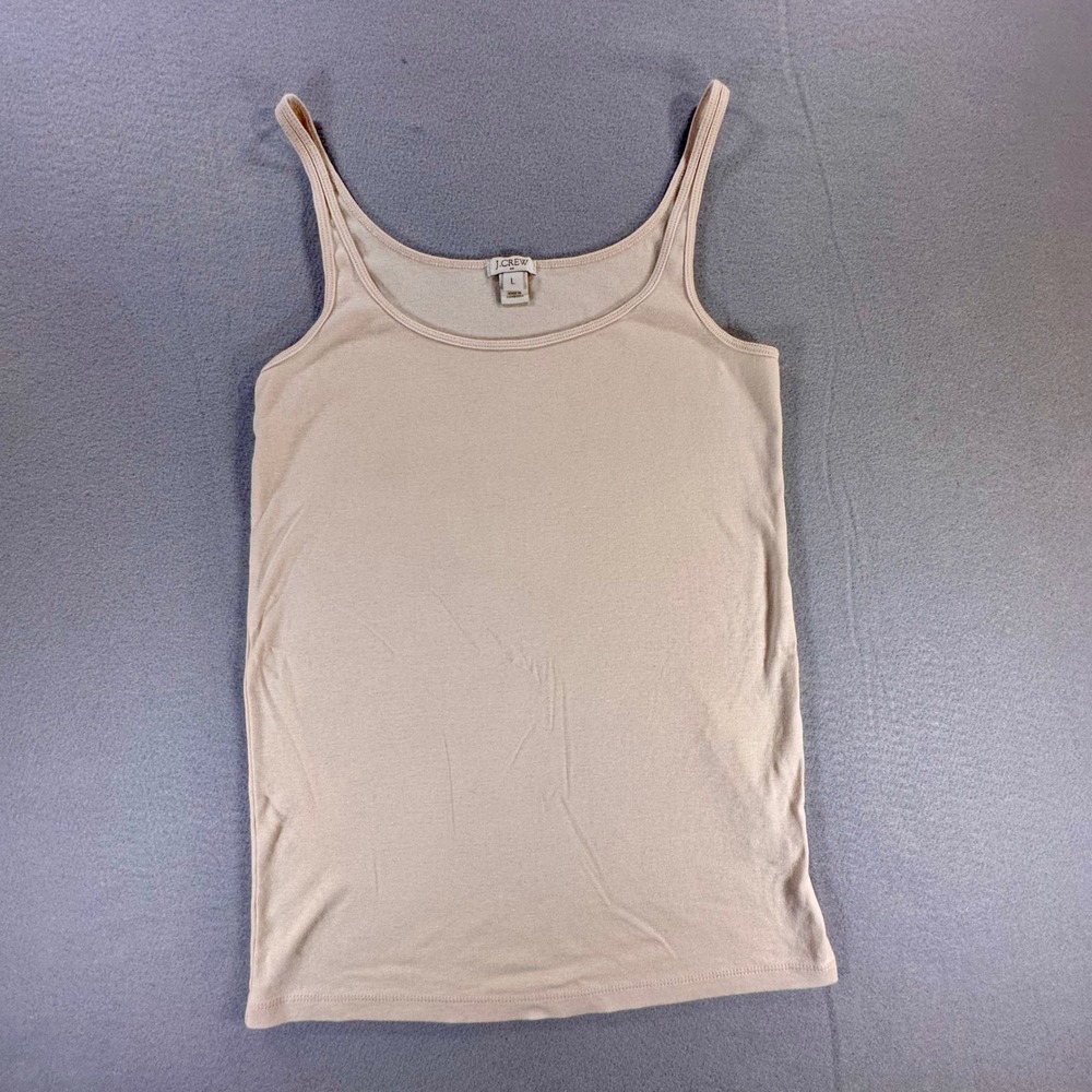 J.Crew Womens Beige 100% Cotton Scoop Neck Camisole Tank Top Style 14827 Large